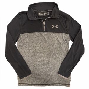 Under Armour Heatgear 1/4 Zip Pullover Youth Medium Black and Gray Threadborne